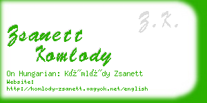 zsanett komlody business card